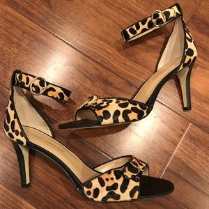 Leopard Pony Ankle Strap Sandal - New in Box